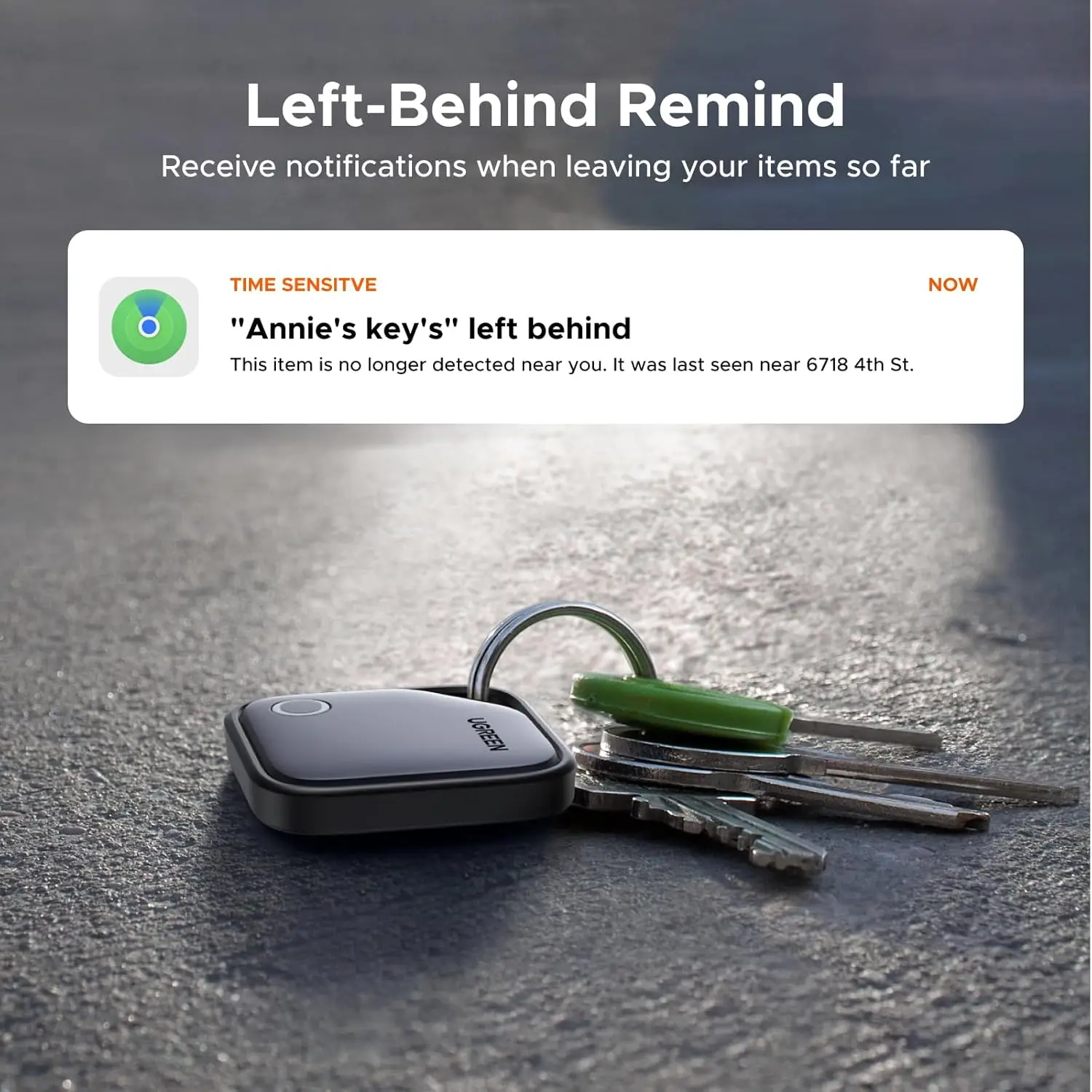 UGREEN FineTrack Smart Finder Compatible with   Find My (iOS Only) 2-Year Replaceable Battery Bluetooth Tracker Tags