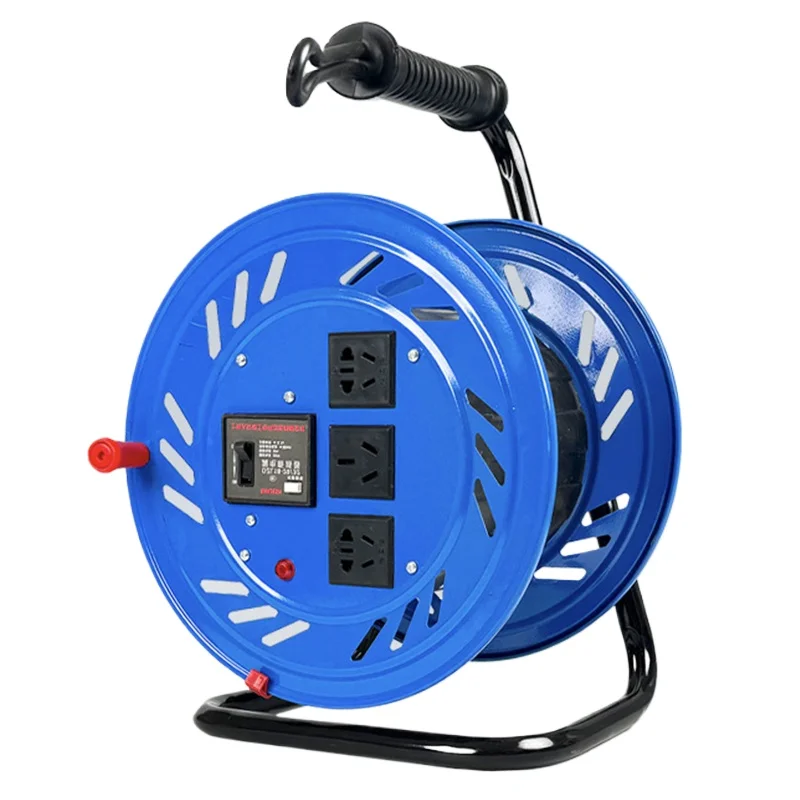 Cable Tidy Reel Socket 55M Mobile Wire Organizer Portable Cables Wire Roller Extension Collector Outdoor Tools with Bracket