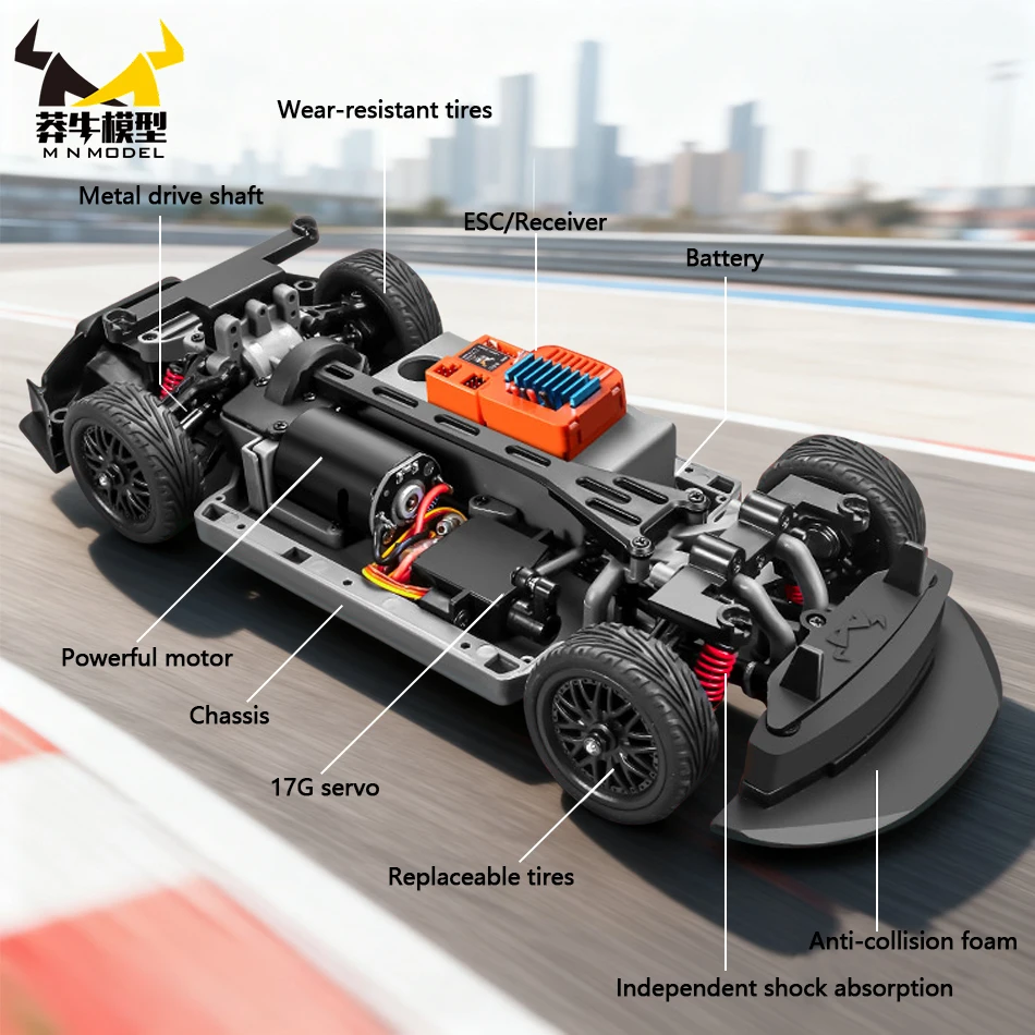 MN نموذج 1:16 RC 4WD المنافسة الانجراف سباق السيارات مركبة رياضية استبدال الإطارات المهنية عالية السرعة سباق الفيلم نموذج اللعب