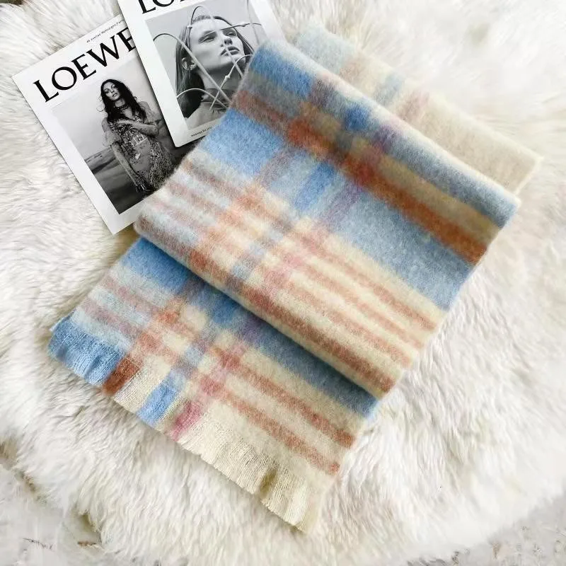 Thick Warm Winter Scarf  New Women Plaid Design Pashmina Shawls Cashmere Shawl Lady Wrap Tassel Scarves Knitted Men Foulard