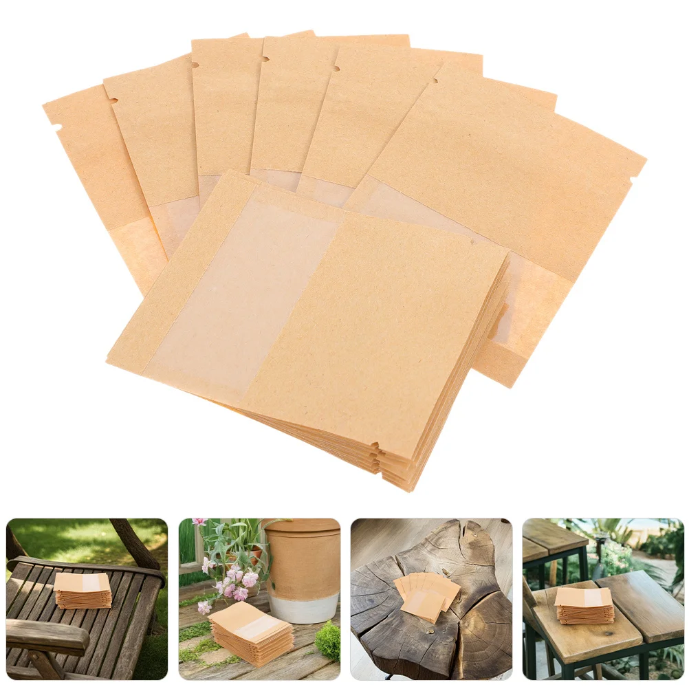 

100Pcs Small Sealable Kraft Paper Seed Envelopes Transparent Window Seeds Storage Organizer Seed Pockets Small Envelopes