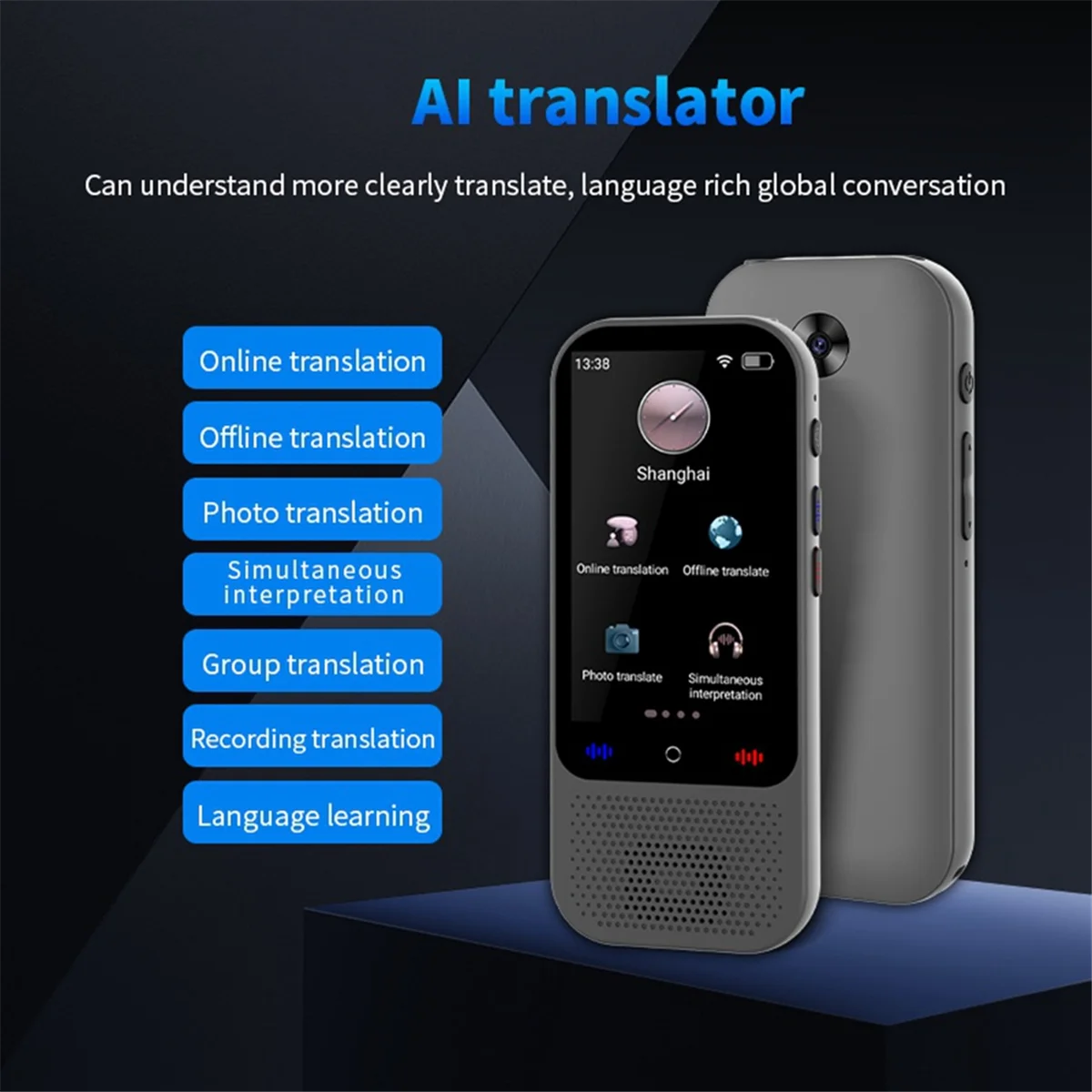 S80 Pro AI Translation Device Real Time Smart Voice Photo Translator 138 Languages 18 Offline Portable TranslatingJADD