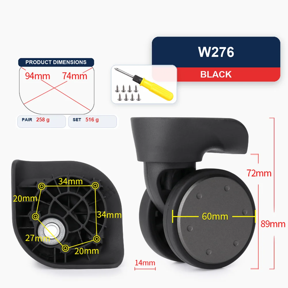 Large Replacement Luggage Wheel For Hongsheng A-133 For Xiaomi 90 D340 For Xiaomi STW Caster Repair Part