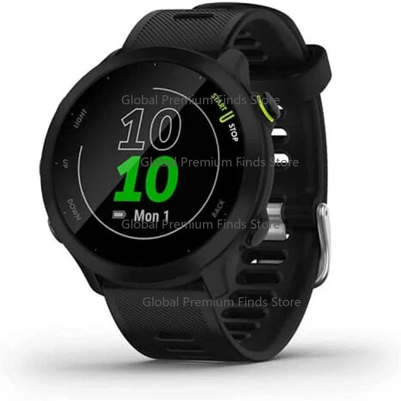 

hot sale Popular Black Forer-unner 55, Running Watch with Daily Suggested Workouts, Up to 2 weeks of Battery Life- 010-0