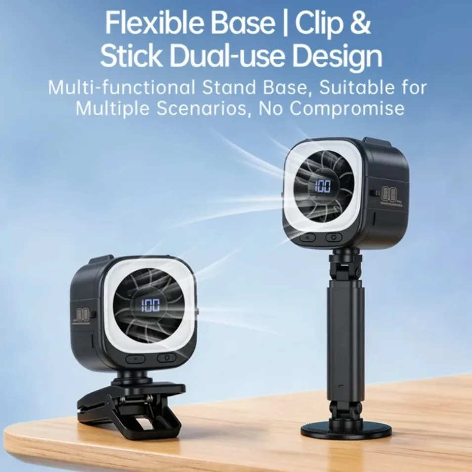 ポータブルファン-usb-充電式-3000mah-15000rpm-高速ブラシレスモーター-6-in-1-ミニファン-磁気ベース付き-旅行用ベビーカー用