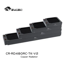 Bykski 40mm Thick 120/240/360/480mm Copper Single Row of Radiator Computer Water Cooling Liquid Heat Exchanger Use for 12cm Fans