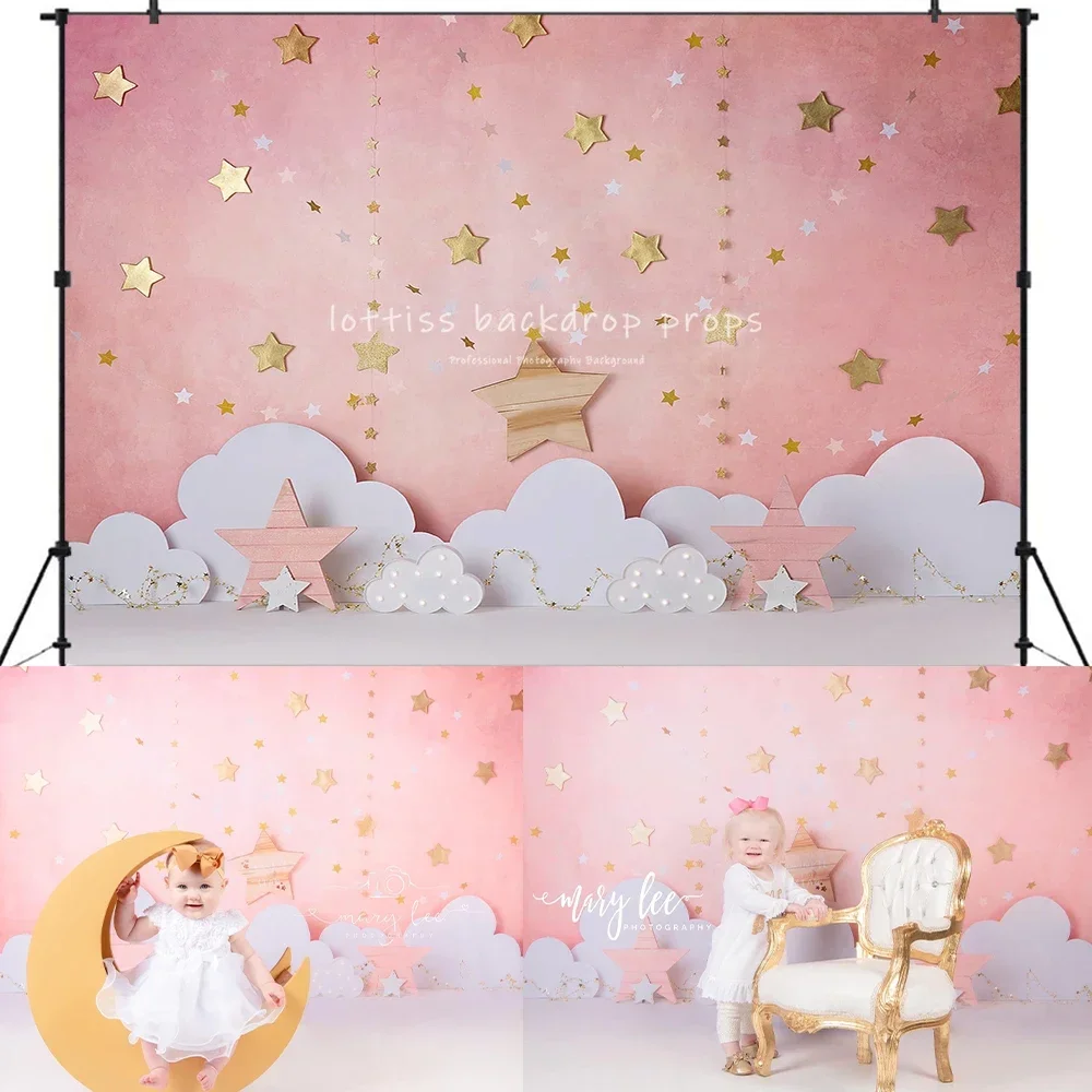 

Фон для фотосессии Twinkle Twinkle Little Dream: Декор для детского дня рождения, реквизит для фотосессии с тортом, фон с луной и звездами для детей и взрослых