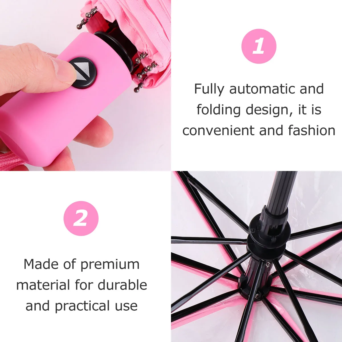 

Outdoor Folding Umbrella Men and Women Pocket Tote Auto Open Close Handle Material: Rubber Kompakter Regenschirm