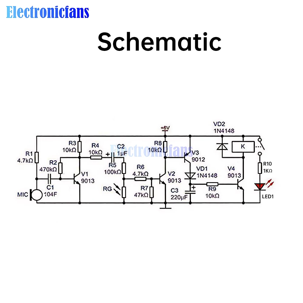 DC6V Sound and Light Dual Control Delay Switch Kit LED Light Fun Welding Practice Board Electronic DIY Production Parts