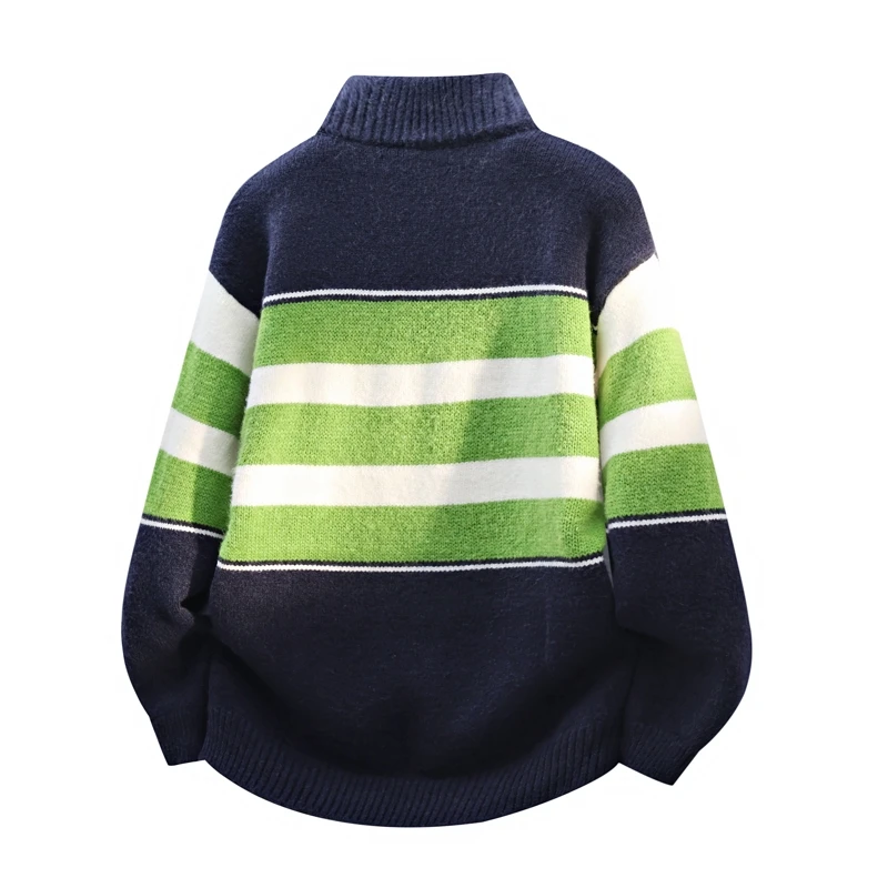 

men's autumn winter long sleeves knit sweater high neck button jacquard keep warm pullover fashion leisure trend men's clothing