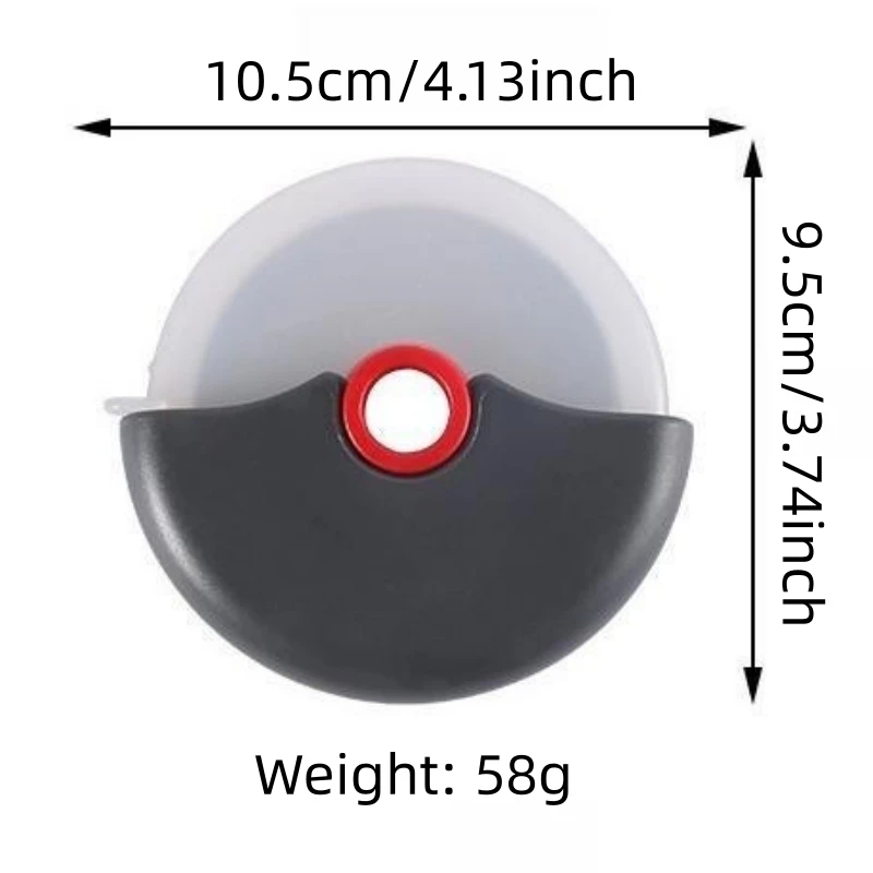 قطاعة بيتزا بعجلات دائرية من الفولاذ المقاوم للصدأ مع علبة واقية، قابلة للفصل والغسل، أداة ملحقات خبز المطبخ