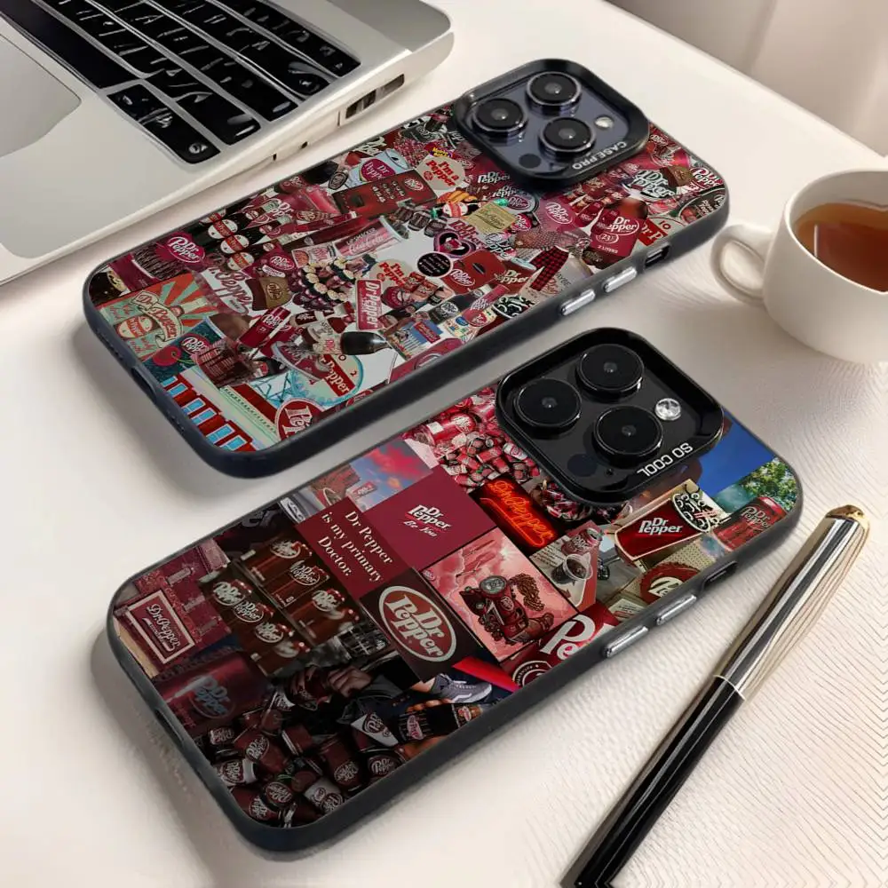 

Fshion Dr-P-Peppers Drink Phone Case For iPhone 16,15,14,13,12,11,8,7,Pro,Max,Plus,Mini,XS,SE Anti Fall Black Matte Hard