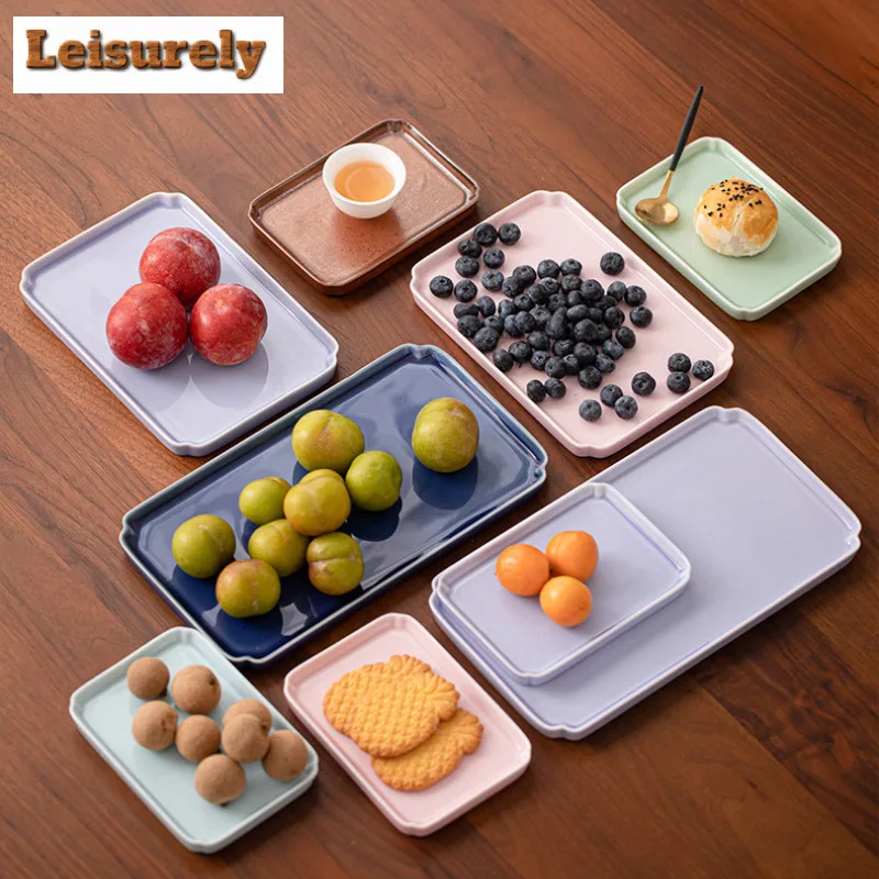 Creative Window Pane Tea Tray Rectangle Bearing Holder Tea Tray  Food Storage Tray Self-help Display Home Table Decoration Trays