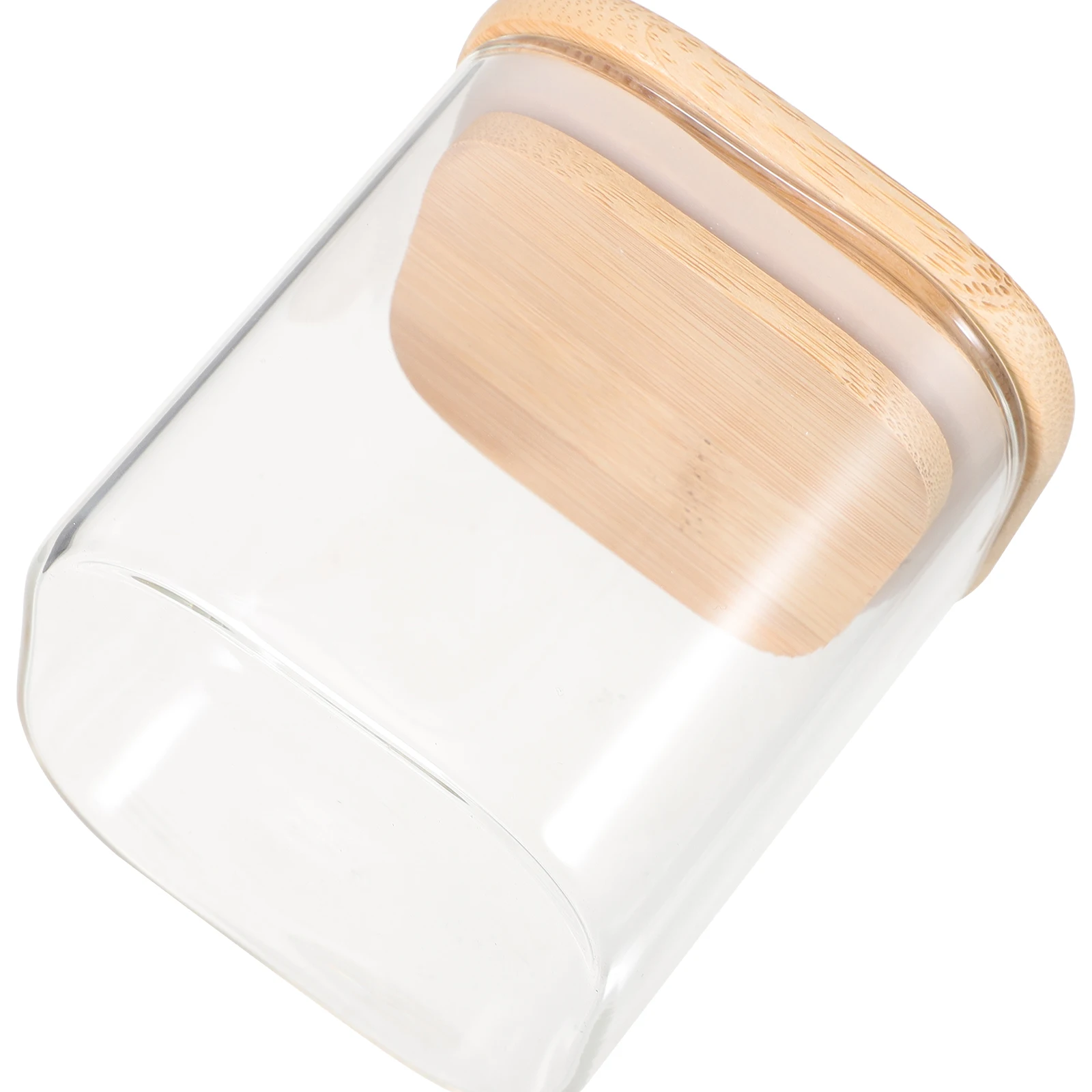 

Glass Sealed Jar 8x8cm Transparent Airtight Kitchen Food Container for Grains Snacks Candy Dry Fruits Glass Sealed Jar