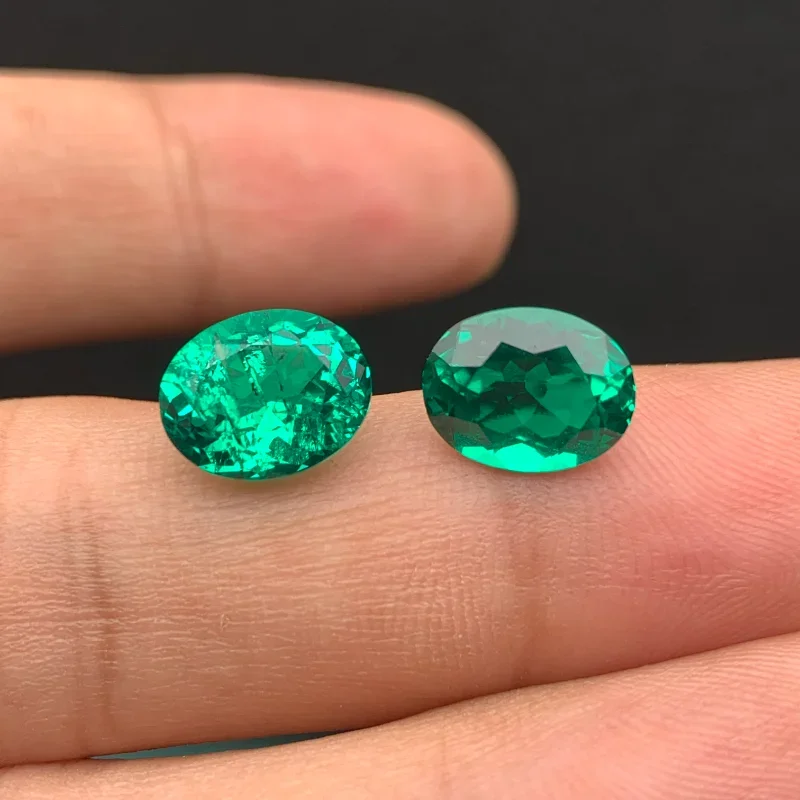 

Pirmiana Hand Made Top Quality Hydrothermal Oval Lab Grown Emerald Loose Gemstone for Jewelry Rings Making