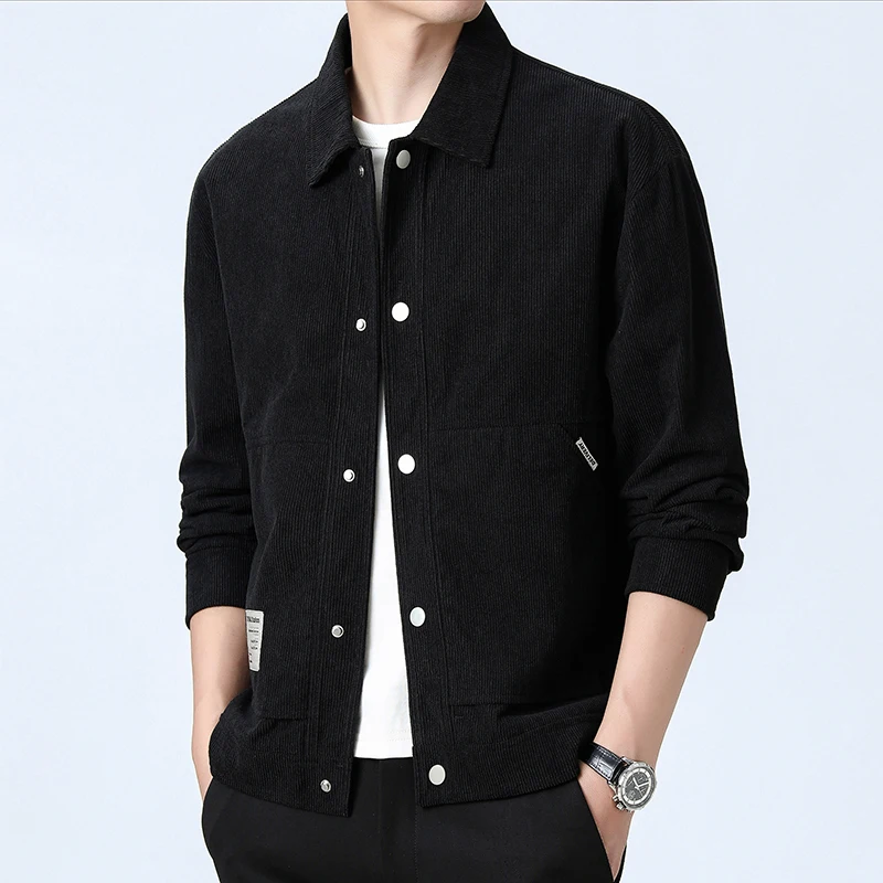 

Classic Men's Commuter Jaet Loose Faionable Long Sve New Spring Youth Trend Polyester Fiber Modern Sle Outerwear