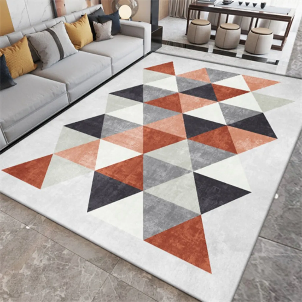 

VIKAMA Scandinavian Style Geometric Lines Living Room Carpet Anti Slip Living Room Modern Minimalist Design Home Decor Floor Mat