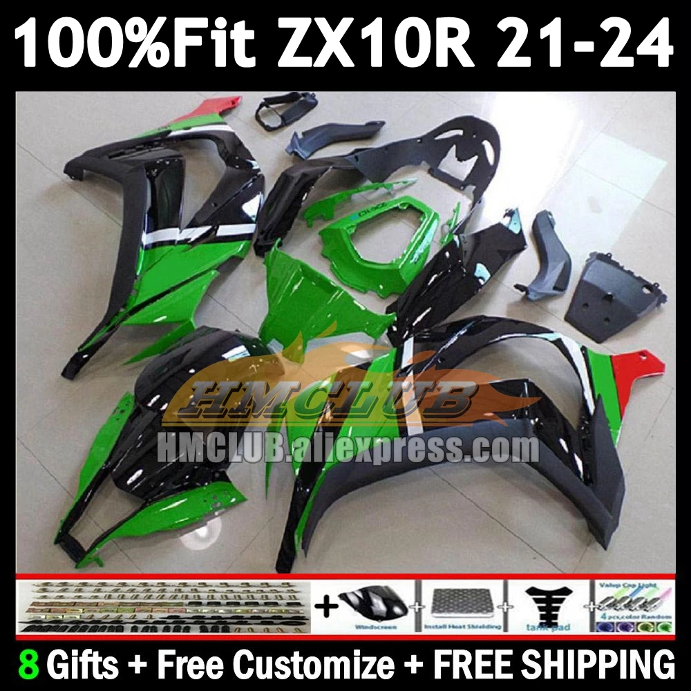 Injection Body For KAWASAKI NINJA ZX-10R ZX 10R 10 R stock green 2021 2022 2023 2024 172No.12 ZX1000 ZX10R 21 22 23 24 Fairing