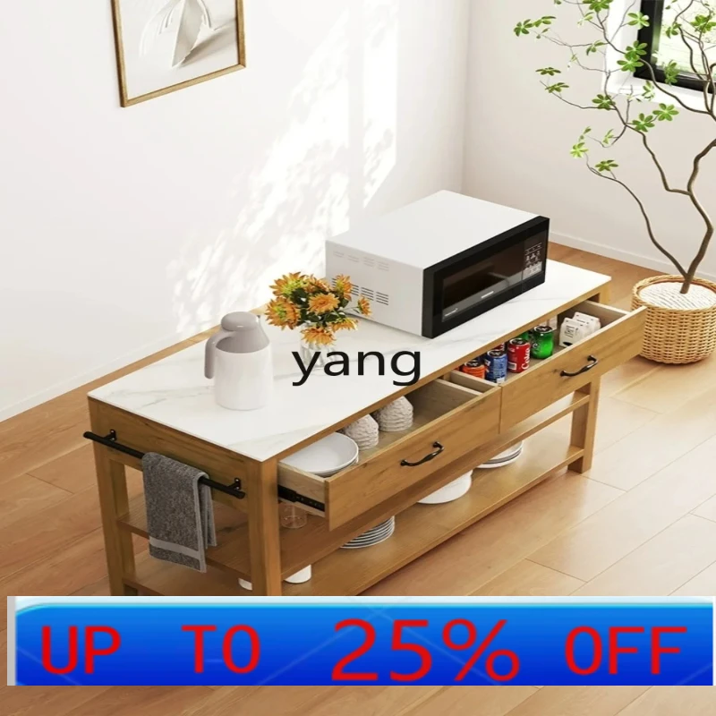 

LH Multi-Function Dining Table Cutting Bar Open Marble Sideboard Cabinet