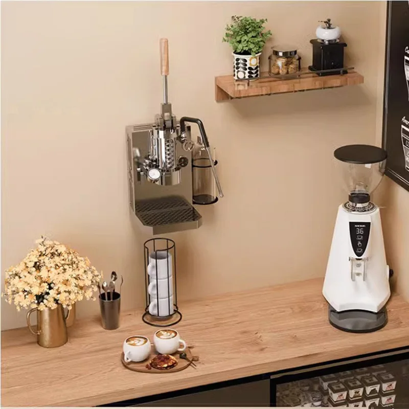 

Настенная ручная кофемашина для эспрессо, 1-16 бар, настольная кофеварка, 1 л, с бойлером и пружинным рычагом