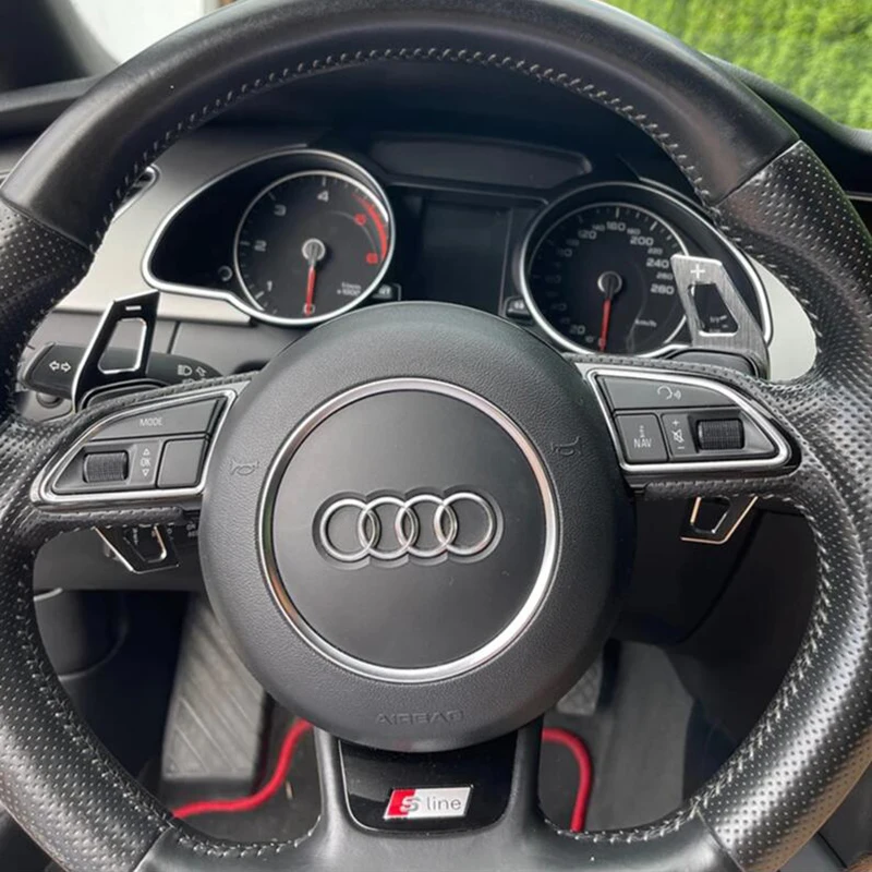 Aluminiowe przedłużki manetek zmiany biegów do kierownicy Audi A3 S3 8V A4 S4 A5 S5 B8.5 A6 S6 A7 S7 C7 Q5 Q7…