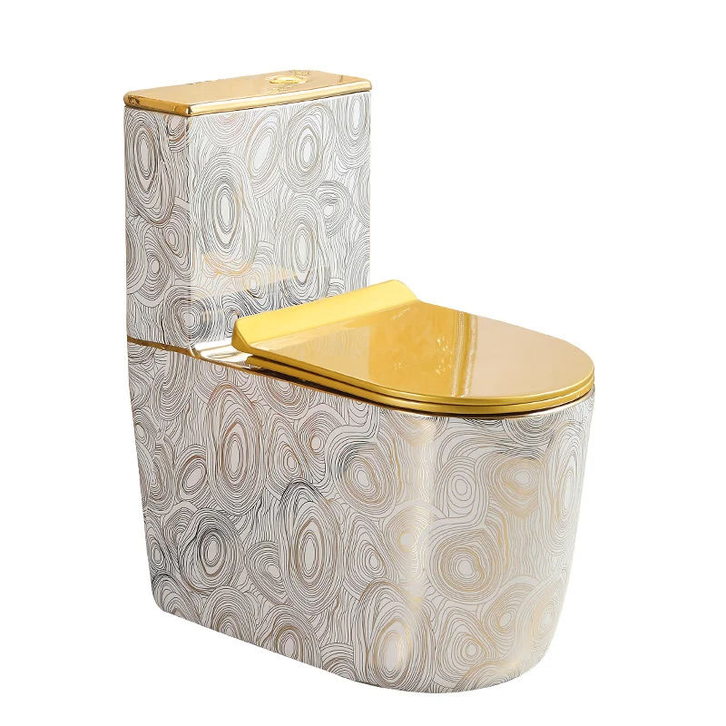 

Бытовой золотой унитаз в европейском стиле, супервихревой сифон, бесшумный насос, бытовой туалет для ванной комнаты, персонализированный унитаз