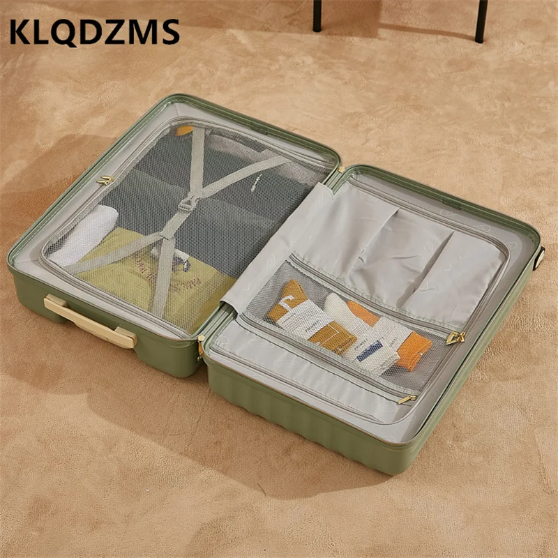 KLQDZMS-أمتعة بعجلات كتم صوت عالمي ، حقيبة خفيفة الوزن ، صندوق صعود ، حقيبة تروللي بسعة كبيرة ، 20 بوصة ، 22 بوصة ، 24 بوصة ، 26 بوصة ، كمبيوتر ، 28