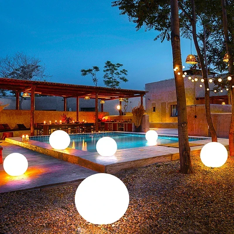 Outdoor Solar  LED Garden Ball Lights Remote Control Floor Street Lawn Lamps Swimming Pool Wedding Party Holiday Home Decor Lamp