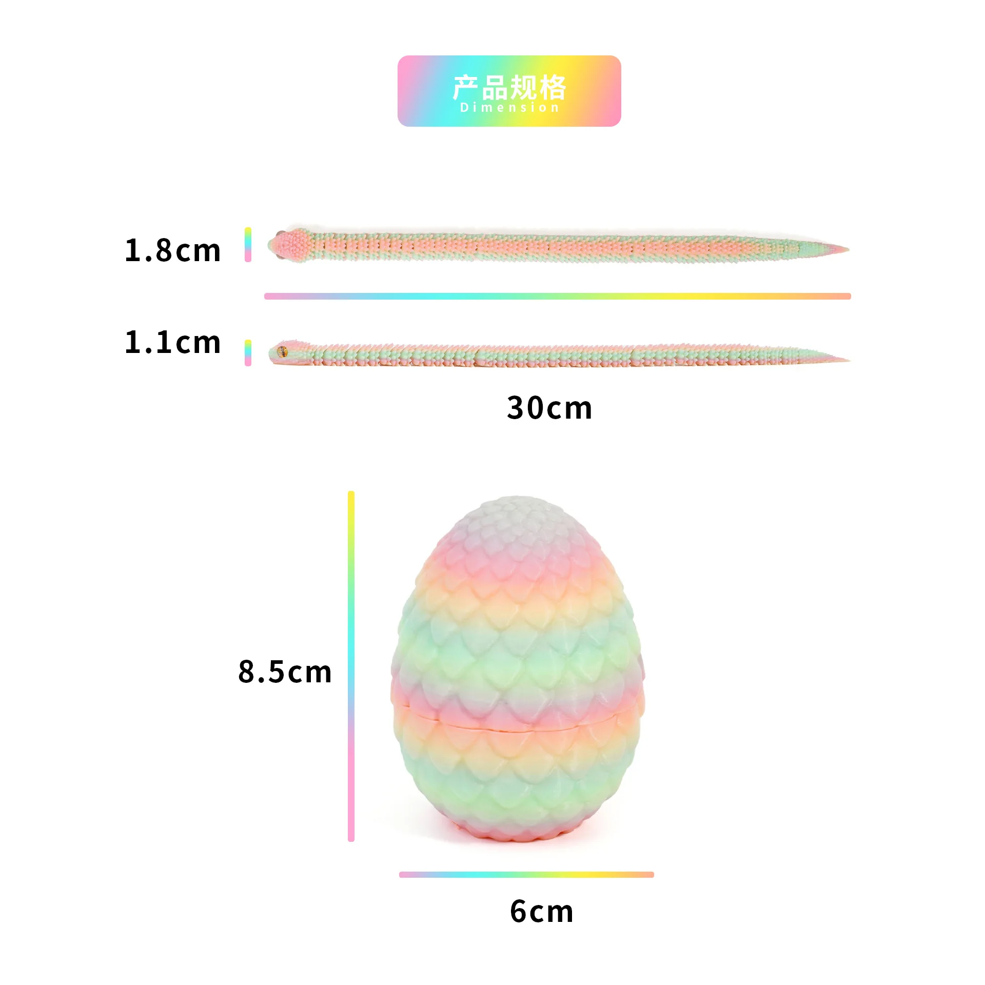 3Dプリントされたバイパー蛇モデルとドラゴンの卵セット、30cm、多関節、子供向けイースターギフト、動物の装飾