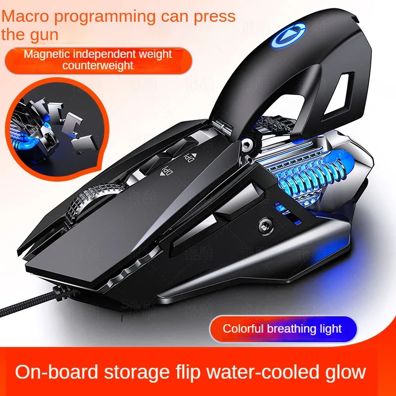 

G10 USB Wired Macro Programming Gaming Mouse,Colorful,Water-cooled Light,7200 DPI Mice with LED Backlight,7 Button for PC,Laptop