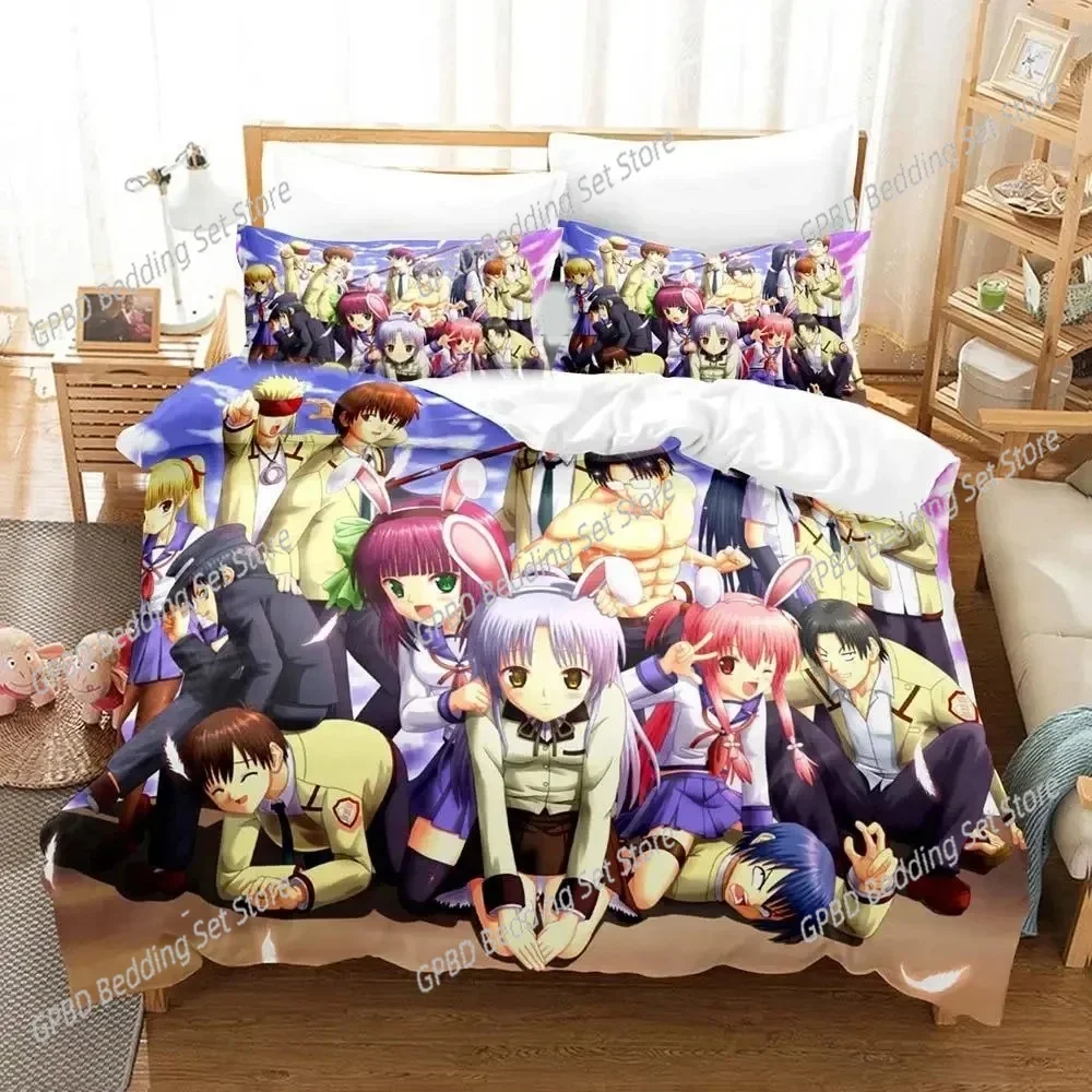 3D Print Anime Angel Beats 3D Bedding Set Duvet Cover Pillowcases Single Twin Full Queen King Size Home Decor Quilt Boys Gift