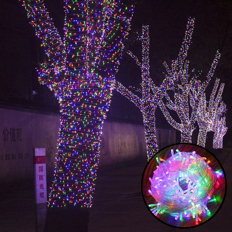 Christmas String Fairy Light 8 Mode LED String Lights Outdoor Waterproof Wedding Holiday Party Patio Lamp