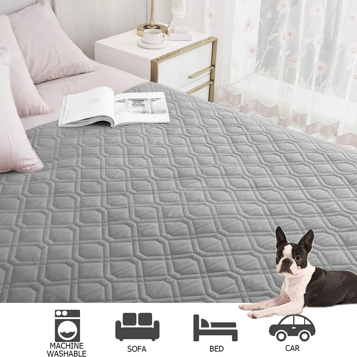 Waterproof Pet Blanket for Furniture, Reversible Sofa Bed Cover, Machine Washable