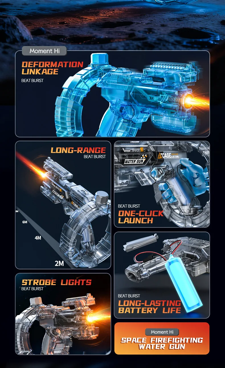 Electric Water Gun With Led Lights And Full Auto Fire Mechanism_voghion.com