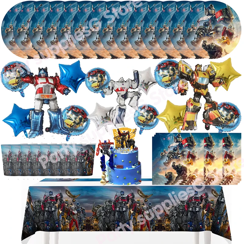 Films Transformation Aufstieg der Bestien Geburtstagsdekoration Pappteller Becher Tischdecke Partyzubehör Kindergeschenke