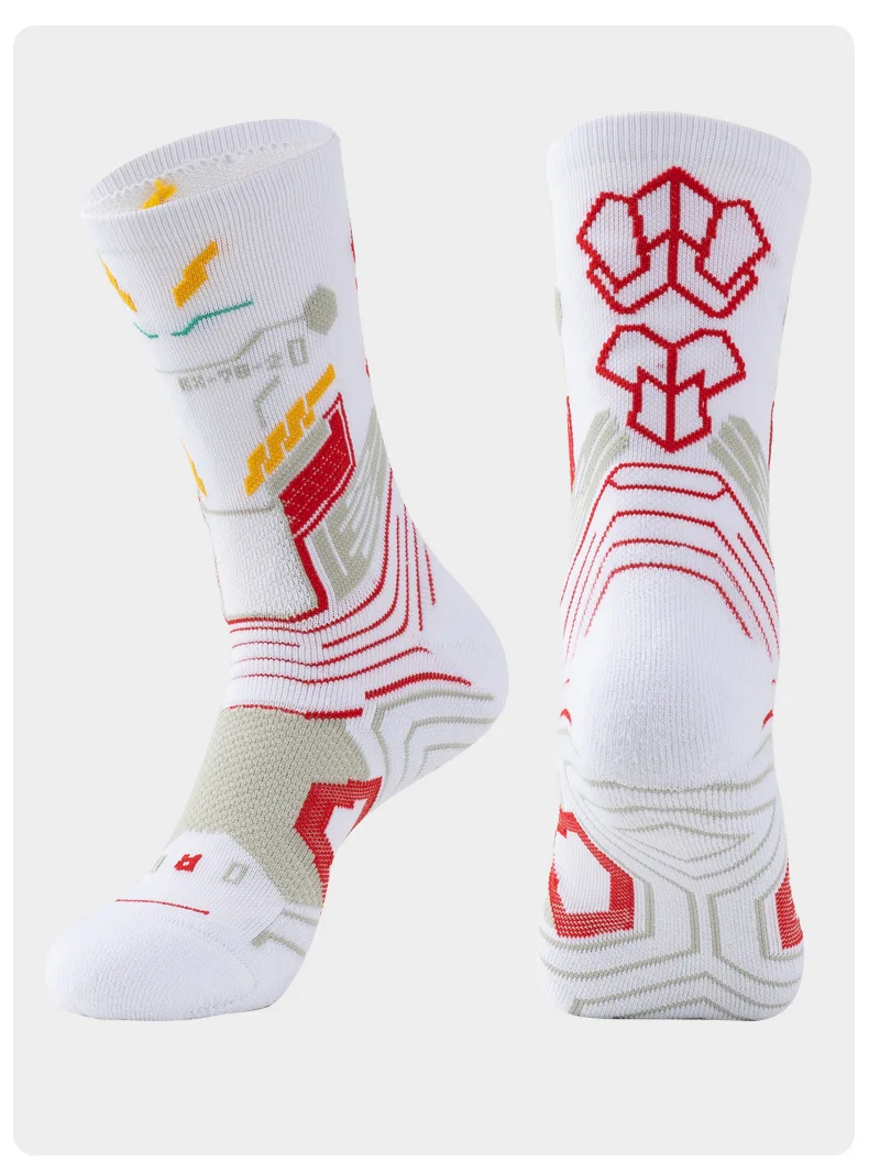 

Sports Sock New Crew Dress Leisure Men Athletic High-top Basketball Fitness Run Players Thickened Elite Towel Soles Style 1W53