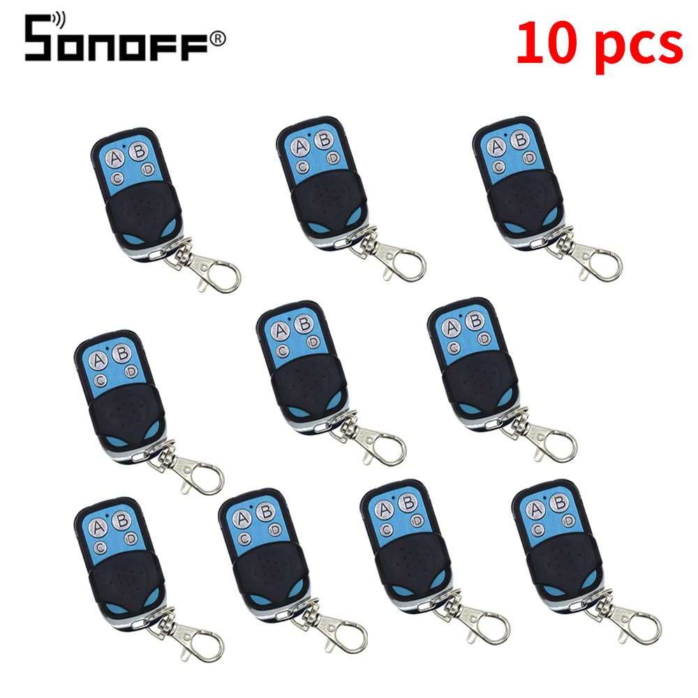 5/10PCS Sonoff 433MHz Remote Control 4 Button Smart switch RF Controller 433Mhz Accessories Controlled Equipment Key Fob Control