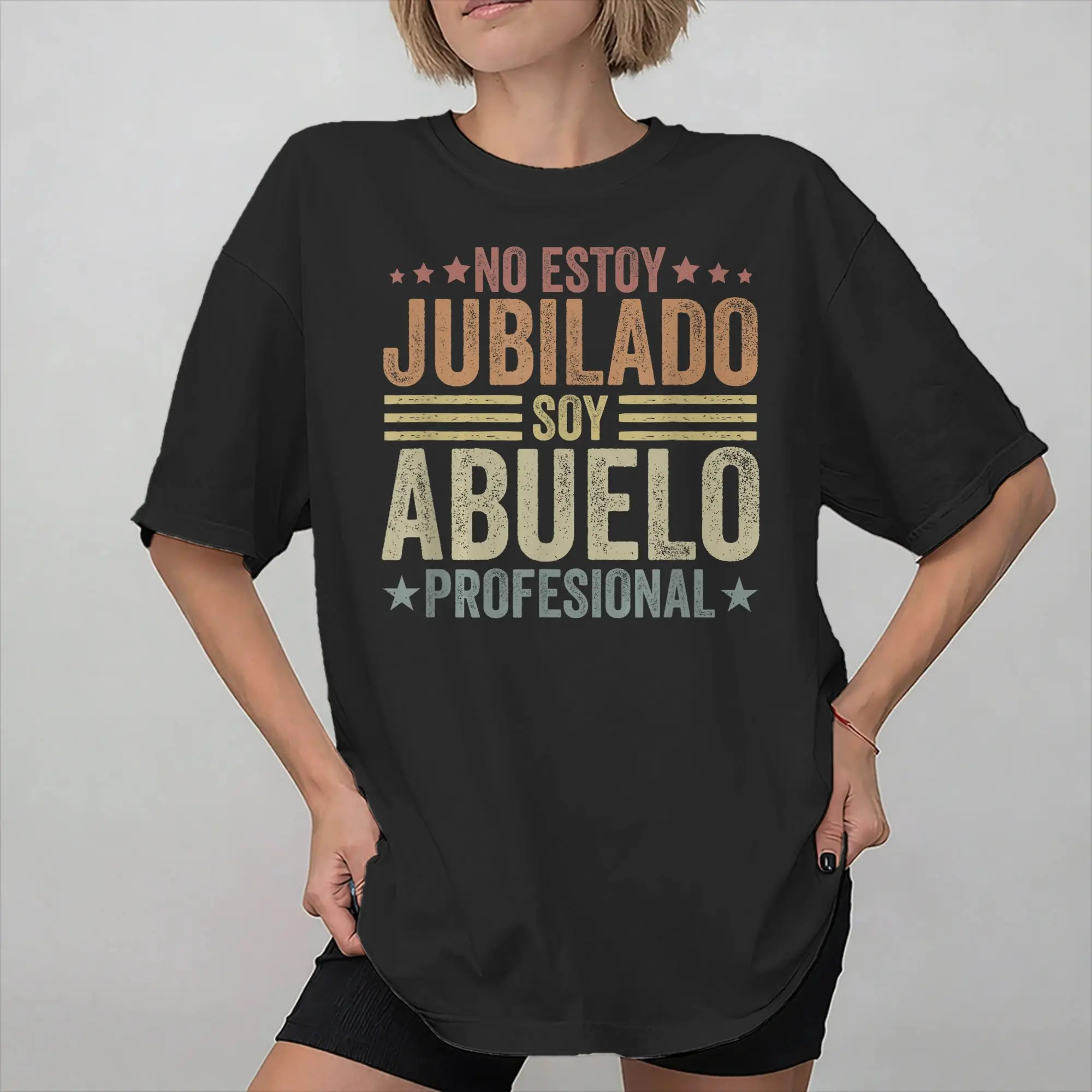 No Estoy Jubilado Soy Abuelo Profesional  Tee Shirt for Men Women Graphic Printing T Shirts  100% Cotton Clothes