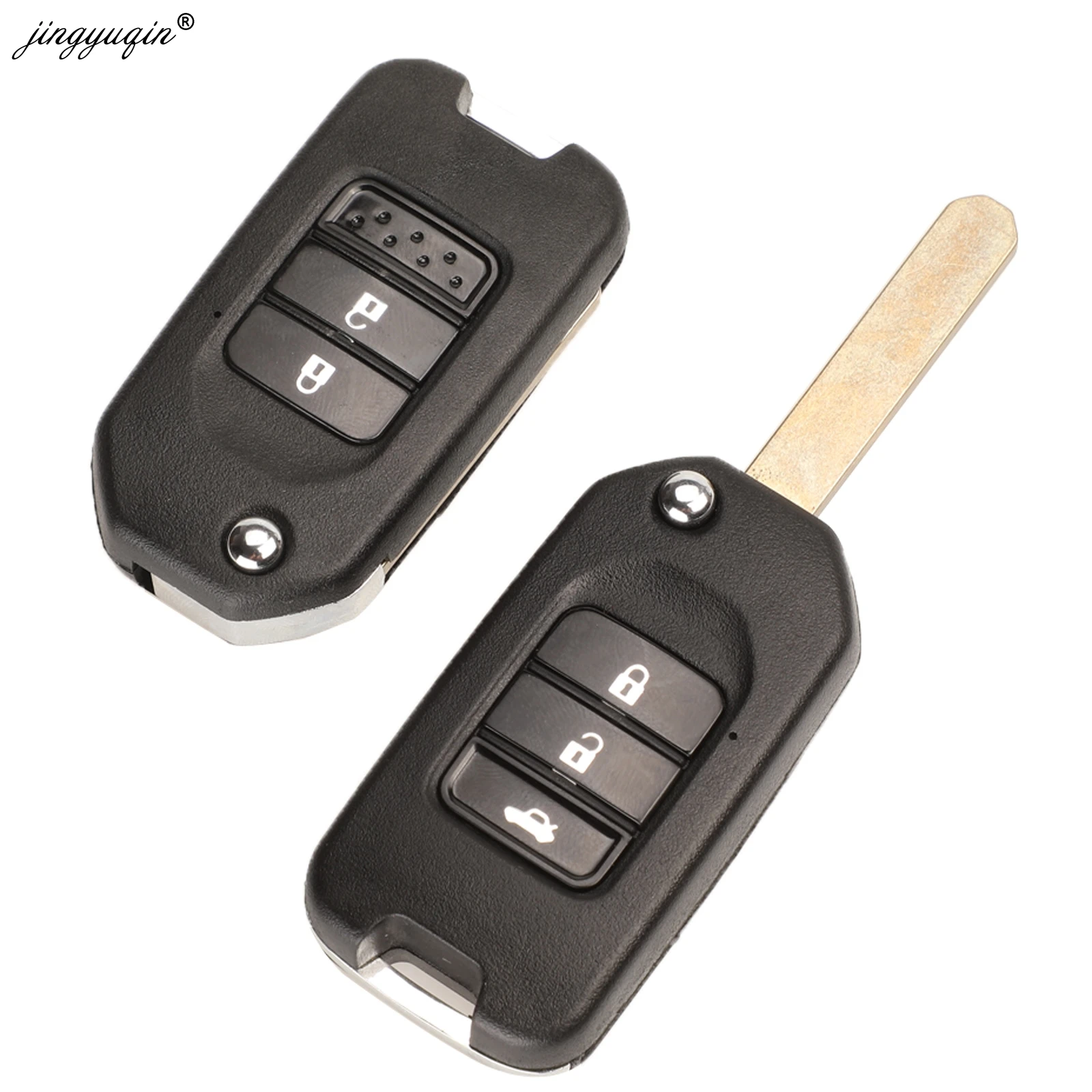 jingyuqin 10/20pcs 2/3/4BTN G Blade Folding Auto Flip Key Shell for Honda VEZEL Civic City Fit XRV Vezel Car Remote Key Fob Case