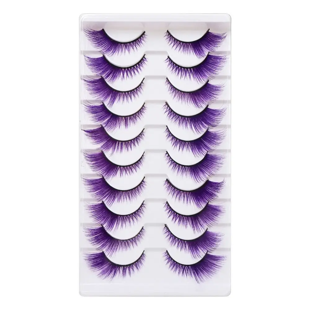 10 คู่สีขนตาปลอม Eyelash EXTENSION ม้วน CAT EYE ขนตาหนาหนาขนตา 3D Mink Lashes