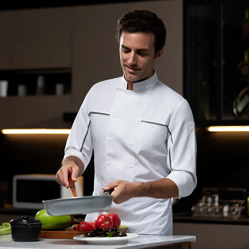

Western Restaurant Chef Uniform Autumn Winter Outfit Catering Hotel Canteen Baker Cake Shop Work Clothes Long Sleeve