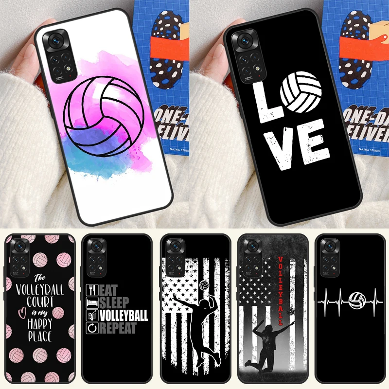 Volleyball over For Redmi 9 10 10A 9C 10C 12C Case For Redmi Note 8 9 10 11 12 Pro Plus 10S 11S 12S