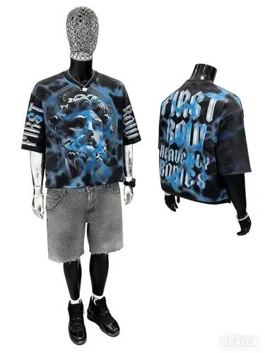 Imagen 1 del producto Estética minimalismo tendencia clásica de manga corta Hip-hop diario necesario versátil Cool personalidad camisetas impresas