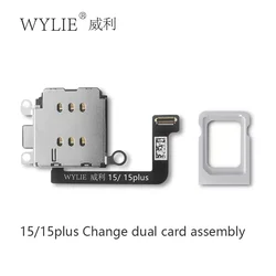 WYLIE NEW Dual Card to Dual Single Card Cable for iPhone 15pro 15 plus esim to Dual SIM No Need Separate No Damage Flex
