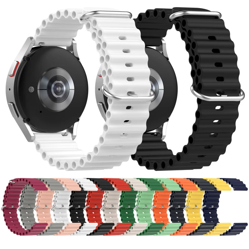 

Ocean Band for Samsung Galaxy Watch 6 5 4 40mm 44mm/6 Classic 47mm 43mm/20mm Bracelet 4 Classic 46mm 42mm Silicone Sport Strap