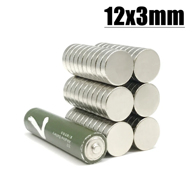 5/10/20/50/100/200/500 Pcs 12mm X 3mm Hook Tool Round Disc Magnets 12*3 12X3 Rare Earth Neodymium Magnet N35 12mm*3mm Imanes