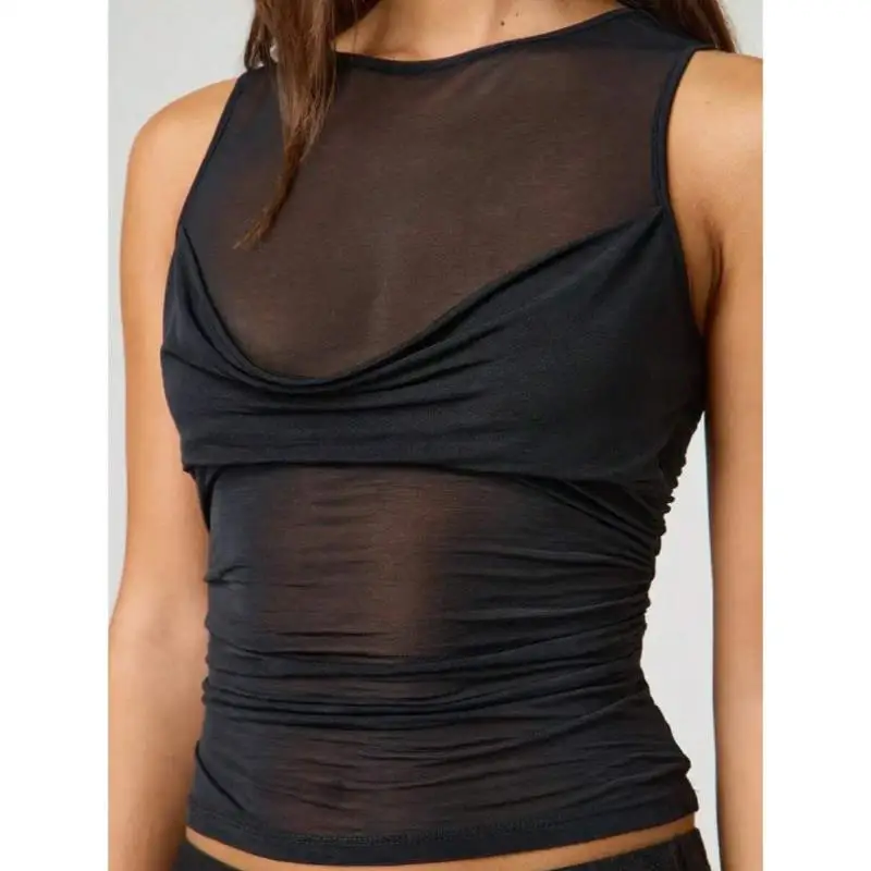 

Жилет Svel Me, прозрачный трансграничный новый жилет W 674, женский внутренний воротник среднего возраста и ли, летняя одежда...