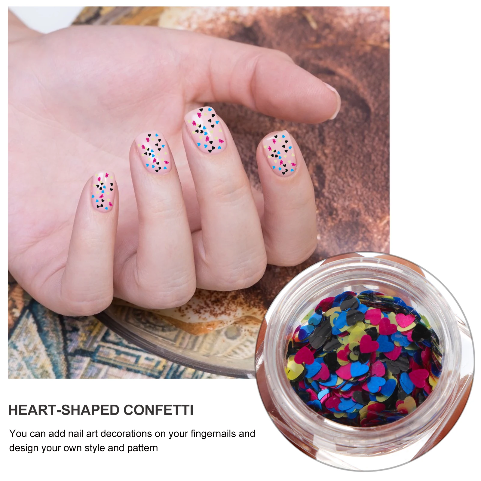 

12 Boxes Heart Shaped Nail Glitter Sequins Decoration Decals Stickers Pet Face Craft Project Accessories Artificial Nails Gift