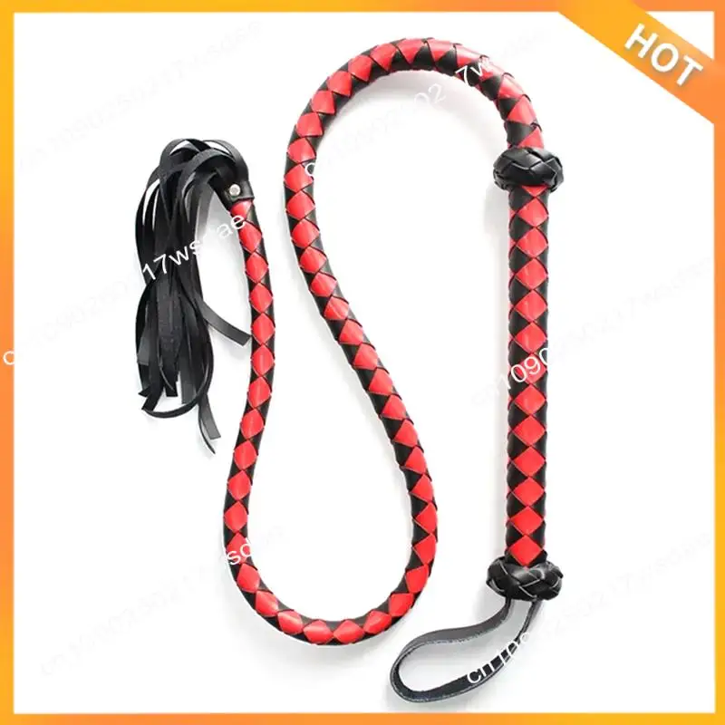 X08A 말 빨간 채찍 말 채찍 승마 크롭 승마 가짜 가죽 채찍 말 장비 채찍 훈련 말 채찍