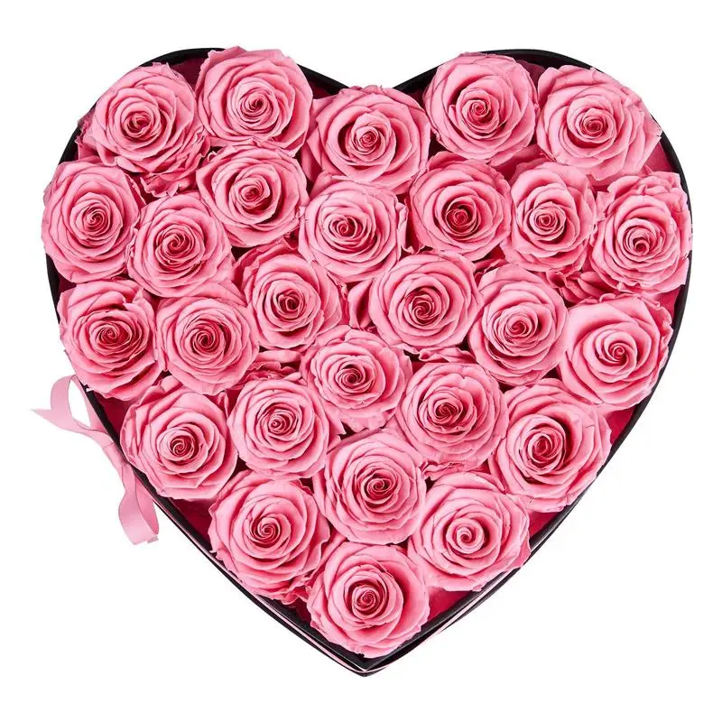 

Forever Flowers, 27 Preserved Roses in a Heart Shape Box, Eternal Flowers Immortal Bouquet Birthday Present for Women Her Wife Mothers, Anniversary, Valentine's Day,Christmas, Pink